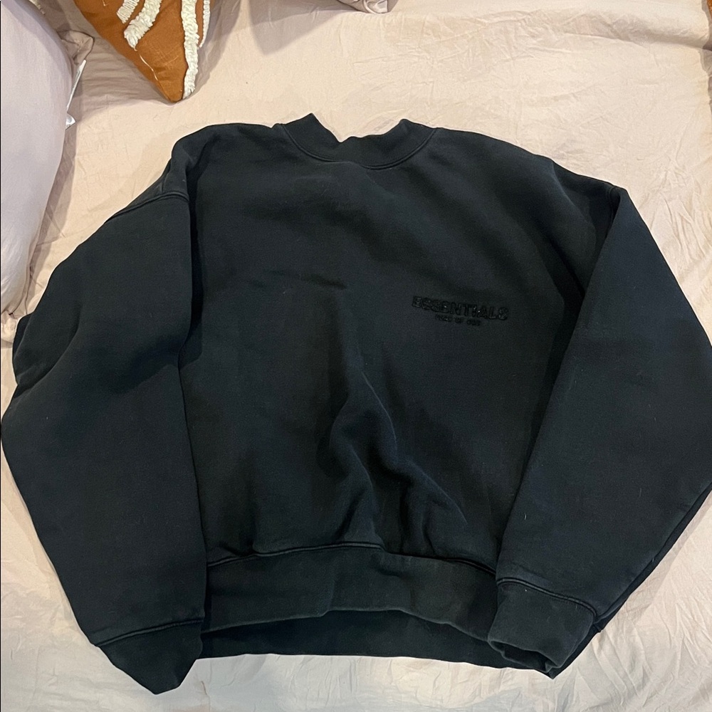 Essentials Men's Black Crewneck Sweater